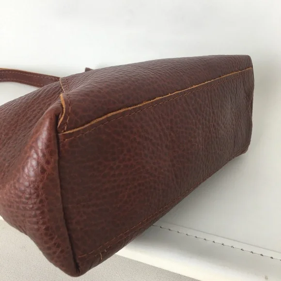 Portland Leather Goods Naomi Shoulder Bag Nutmeg Brown Pebbled Leather Crossbody